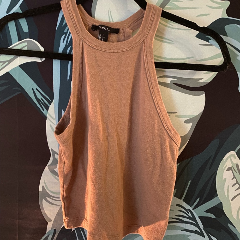 Nude cropped tank top